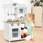 ZUN White Wooden Pretend Play Kitchen Set with Accessories and Sink,Gift for 3-6 Years Old 97827131