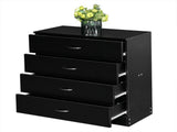 4-Drawer Particleboard Drawer Cabinet with Textured Melamine Finish 25.98*12.99*28.74in Black 26794048