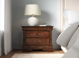 Classic Louis Philippe Style Brown Cherry Finish 1pc Nightstand of 2x Drawers Traditional Design B01155850