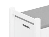 Kids Toy Box Chest, White Toy Box for Boys Girls, Large Storage Cabinet with Cushion Seat 23676979