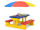 Children Outdoor Picnic Set with Foldable UV Protection Umbrella, Lightweight PP Kids Activity 05536010