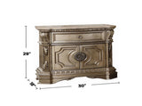 1 Drawer and 2 Wooden Doors Nightstand with Marble Top, Antique Silver B016P253506