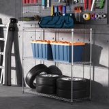 3 Tier Wire Shelving Unit, 1050 LBS NSF Height Adjustable Metal Garage Shelves, Heavy Duty W155091055
