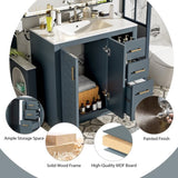 36'' Bathroom Vanity with Ceramic Sink Combo, Solid Wood Frame Bathroom Storage Cabinet, N710P243327C