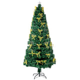 ZUN 6.5ft Pre-Lit Fiber Optical Christmas Tree with Bow Shape Color Changing Led Lights&260 Branch Tips 91712615