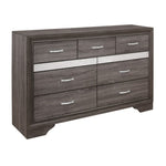 ZUN Unique Style Bedroom 1pc Dresser of Drawers Hidden Drawers Gray and Sliver Glitter Wooden Furniture B011134285