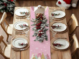 Christmas Table Runner 13x72 Inch, Xmas Trees Snowflakes Holiday Decorative Farmhouse Table 98307169