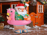 5.9 FT Lighted Christmas Inflatable Decoration, Inflatable Hawaii Santa Claus Outdoor Decoration, 23376680