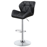 ZUN Chrome and Black Adjustable Bar Stool B062P153527