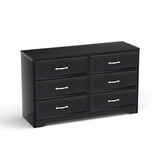 ZUN Modern 3 Drawer Bedroom Chest of Drawers with 6 Drawers Dresser, Clothes Organizer -Metal Pulls for W1668P162670