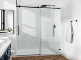 60*79" Fixed & Sliding Shower Door, Square Tube Hardware, Clear Glass Shower Door, 3/8 SGCC 56499616
