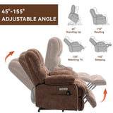 ZUN 23" Seat Width and High Back Large Size Chenille Power Lift Recliner Chair with 8-Point Vibration W1803P247681