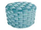 Round 16" Ottoman in Ice Blue Velvet B202P223701
