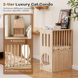 2-tier Wooden Cat Condo with Cushions 55000630