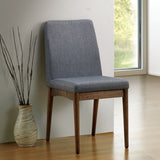 ZUN Set of 2 Padded Fabric Dining Chairs in Natural Tone and Gray B016P156412