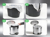 2 Pack Bathroom Trash Can, 1.3 Gallon Stainless Steel Step Garbage Bin with Lid, Silver 72233778
