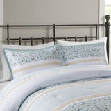 ZUN Full/Queen 5 Piece Seersucker Comforter Set with Throw Pillows B035128848