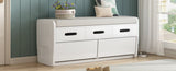 ZUN TREXM Rustic Storage Bench with 2 Drawers, Hidden Storage Space, and 3 False Drawers at the Top, WF323695AAK