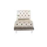 COOMORE Velvet Chaise Lounge Indoor,Button-Tufted Upholstered Chaise Lounge Chair with Pillow for W39538682