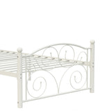 ZUN Twin Size Unique Flower Sturdy System Metal Bed Frame with Headboard and Footboard W21428124