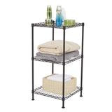 Black 3-Tier Black Wire Shelving Tower 01867869