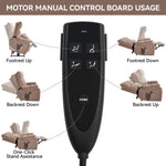 ZUN Brown Heat Massage Dual Motor Infinite Position Up to 350 LBS Large Electric Power Lift Recliners W1803P264024