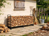 101" x 14" x 46" Firewood Rack with Waterproof Cover, 660lb Weight Capacity 1/2 Cord Outdoor Log 05805991