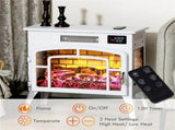 White Electric Fireplace Stove, 1500W Infrared Fireplace Heater with Realistic Flame Effect & 10810095