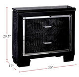 Contemporary 1pc Nightstand Black Bedside Table LED Light English Dovetail Drawer Bedroom Furniture B011P232476