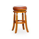 ZUN 30" Bar Stool, Natural Finish, Saddle Leather Seat B04660743