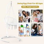 ZUN Outdoor Hanging Swing Chair with Stand, Boho Swinging Hammock Chairs with Stand for Bedroom, Patio, 88346717