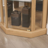 Lighted Corner Curio Cabinet - Elegant Glass Display Case Living Room & Bar Storage - Perfect W1758P294616
