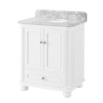 ZUN 30'' Bathroom Vanity with Carrara Natural Marble Top and Backsplash, Bathroom Storage Cabinet with W1059P155206