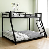 ZUN Metal Twin over Full Bunk Bed/ Heavy-duty Sturdy Metal/ Noise Reduced/ Safety Guardrail/ CPC W1935P174843