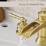 Bathroom Faucets for Sink 3 Hole Nickel Gold 8 inch Widespread Bathroom Sink Faucet with Pop Up W1932P180027