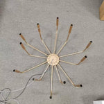 ZUN 12-Light Modern Gold Farmhouse Iron Chandelier, Adjustable Height E12 Bulb, Classic Candle Hanging W2877P217816