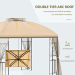 ZUN 10' x 10' Patio Gazebo with Corner Shelves, Double Roof Outdoor Gazebo Canopy Shelter with Removable W2225142540