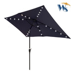 ZUN 10 x 6.5t Rectangular Patio Solar LED Lighted Outdoor Umbrellas with Crank and Push Button Tilt for 85338922