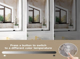 24x32" Black Tempered Mirror Dual LED Light Strips Front and Back LightingUnable ship on weekends, 02718327