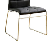 Set of 2 Leatherette Upholstered Side Chairs in Black and Chrome B016P156845