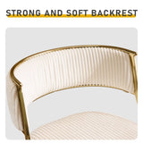 2pcs Thick Corduroy Gold-plated Iron Feet Bar Stool Beige 30236419