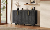 TREXM 54" Retro Buffet Cabinet with Storage, 4-Door Vintage Fluted Sideboard Cabinet with Adjustable N715P289209B