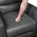 Glider Reclining Chair Swivel Motion Gray Breathable Faux Leather Upholstery Luxury Living Room B011P287701