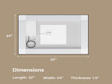 24x32" Black Tempered Mirror Dual LED Light Strips Front and Back LightingUnable ship on weekends, 02718327