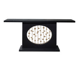 Modern Black Console Table with Gold Accent, Decorative Entryway Table,56in Wood Console Table, W2729P270745