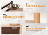 Cat Tree with Litter Box Enclosure, All-in-one Cat Tower for Indoor Cats with Large Hammock, Bed, W1687P304379