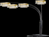 Black 4-SQUARE SHADE CRYSTAL INSPIRED ARCH FLOOR LAMP B080P306247