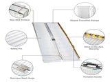 6' Multi-folding Aluminum Wheelchair Loading Ramp portable foot 5 7 Scooter 78218505