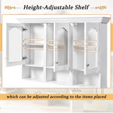 47" Wall Mounted Bathroom Cabinet with Mirror, Cabinet with 3 Adjustable Shelves and 3 Open N710P264268K