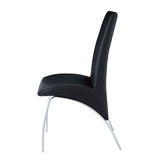 Black and Chrome Armless Solid Back Side Chair B062P182721